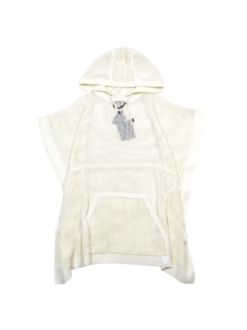 Louis Vuitton Mesh Knit Poncho Cape Hoodie Pullover Drawstring Off White S